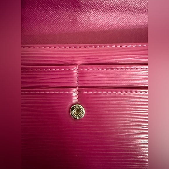 LOUIS VUITTON Portefeuille Sarah Long Wallet M60317 Epi Fuchsia Pink LV - Picture 8 of 13